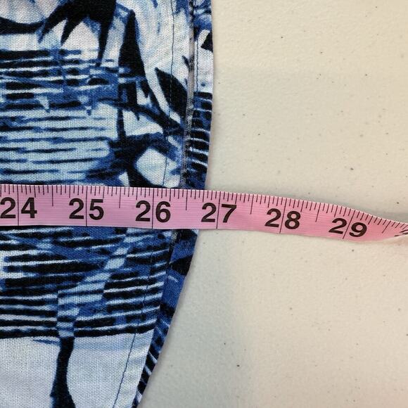 Christopher & Banks Linen Shirt Top Womens Size XL Blue Floral Beachy Coastal - Picture 8 of 8